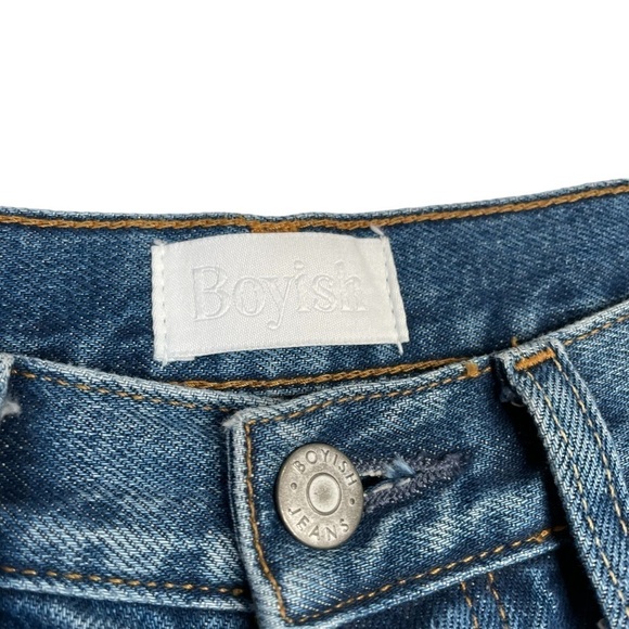 Boyish by HER Billy High Rise Jeans in Mame Wash Distressed Button Fly 28 - Picture 7 of 14